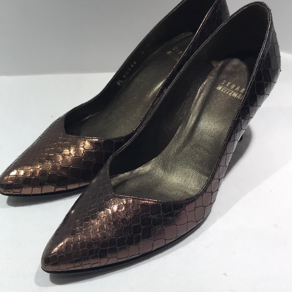Stuart Weitzman dark copper snake print size 6.5 - Picture 11 of 11